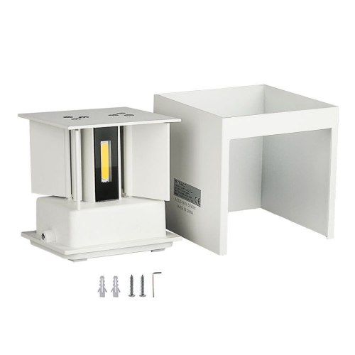 LAMPADA LED DA MURO DOPPIO LED COB 5W 140LM/W BIANCA REGOLABILE 3000K IP65 – V-TAC VT-759-W