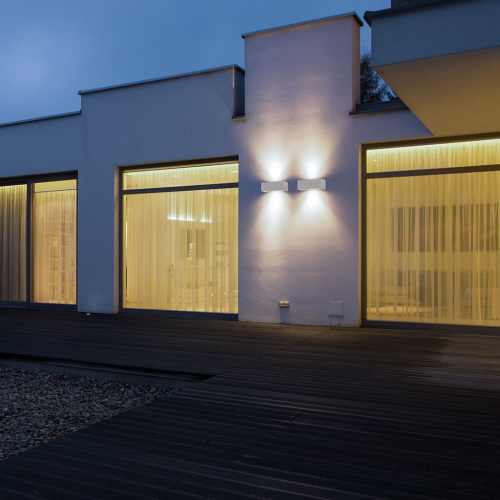 LAMPADA LED DA MURO RETTANGOLARE 9W DOPPIO FASCIO LUMINOSO COLORE GRIGIO 3000K IP65 – V-TAC VT-8056