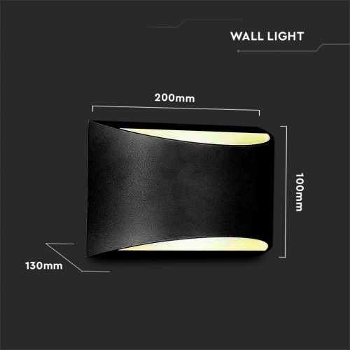 LAMPADA LED DA MURO CHIP BRIDGELUX 9W DOPPIO FASCIO LUMINOSO COLORE NERO 4000K IP65 – V-TAC VT-815