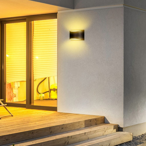 LAMPADA LED DA MURO CHIP BRIDGELUX 9W DOPPIO FASCIO LUMINOSO COLORE NERO 4000K IP65 – V-TAC VT-815