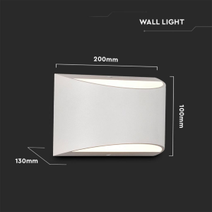 LAMPADA LED DA MURO CHIP BRIDGELUX 9W DOPPIO FASCIO LUMINOSO COLORE BIANCO 4000K IP65 – V-TAC VT-815-W