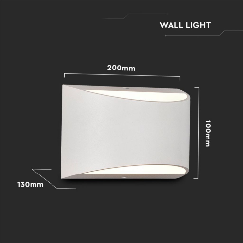 LAMPADA LED DA MURO CHIP BRIDGELUX 9W DOPPIO FASCIO LUMINOSO COLORE BIANCO 4000K IP65 – V-TAC VT-815-W