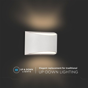 LAMPADA LED DA MURO CHIP BRIDGELUX 9W DOPPIO FASCIO LUMINOSO COLORE BIANCO 4000K IP65 – V-TAC VT-815-W