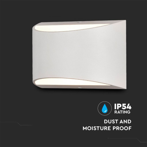 LAMPADA LED DA MURO CHIP BRIDGELUX 9W DOPPIO FASCIO LUMINOSO COLORE BIANCO 4000K IP65 – V-TAC VT-815-W