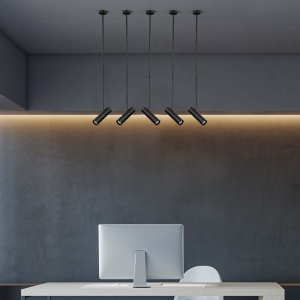 PORTAFARETTO LED A SOSPENSIONE GU10 IN ALLUMINIO NERO Ø 60 × 220 MM – V-TAC VT-7900-B
