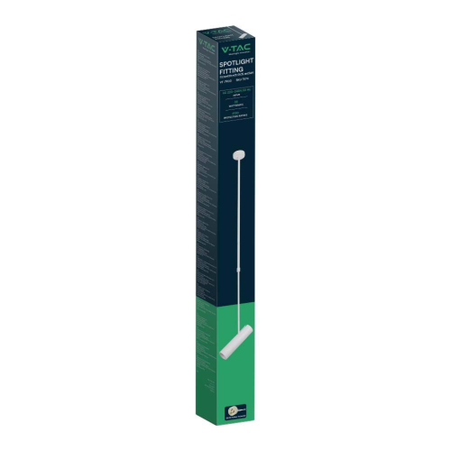 PORTAFARETTO LED A SOSPENSIONE GU10 CORPO IN ALLUMINIO BIANCO Ø 60 × 220 MM – V-TAC VT-7900-W