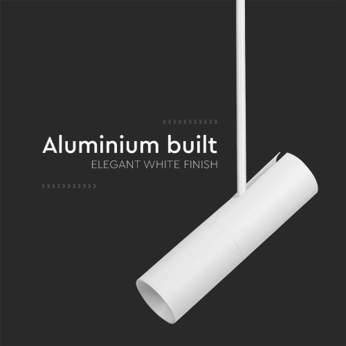 PORTAFARETTO LED A SOSPENSIONE GU10 CORPO IN ALLUMINIO BIANCO Ø 60 × 220 MM – V-TAC VT-7900-W