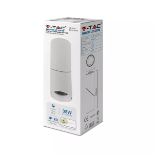 PORTAFARETTO LED MONTAGGIO A PLAFONE GU10 CORPO BIANCO – V-TAC
