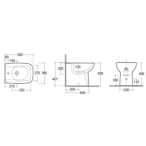 BIDET ORIGIN A PAVIMENTO FILO MURO BCO