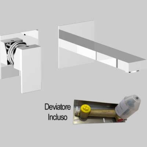 BATTERIA LAVABO INCASSO A PARETE PILLAR - C/SCARICO CLICK CLACK