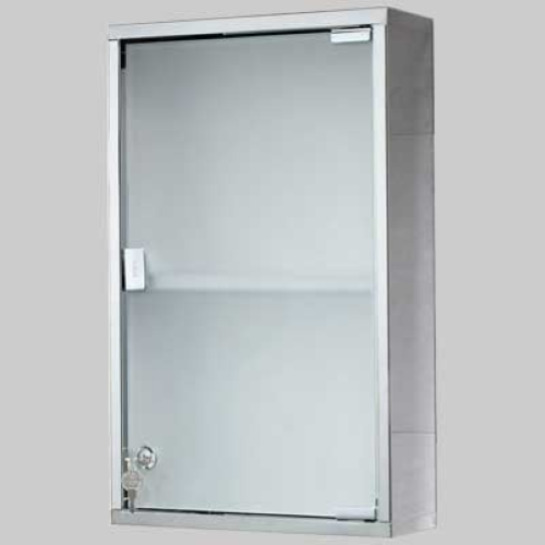 ARMADIETTO JOKER CON SERRATURA - ACCIAIO INOX / VETRO