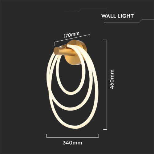 37W LED DESIGNER WALL LAMP 35*18*50CM GOLD 3000K