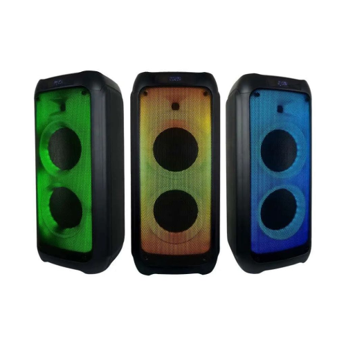 40W RECHARGEABLE SPEAKER WITH ONE WIRED MICROPHONE RF CONTROL & HANDLE 2*8 INCH