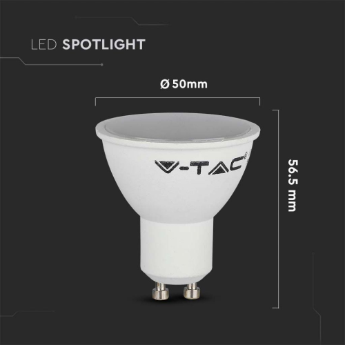 LED SPOTLIGHT 4.5W GU10 SMD WHITE PLASTIC MILKY COVER 3000K