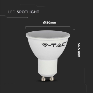LED SPOTLIGHT 4.5W GU10 SMD WHITE PLASTIC MILKY COVER 6500K