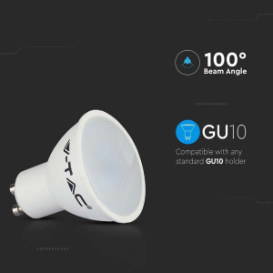 LED SPOTLIGHT 4.5W GU10 SMD WHITE PLASTIC MILKY COVER 6500K