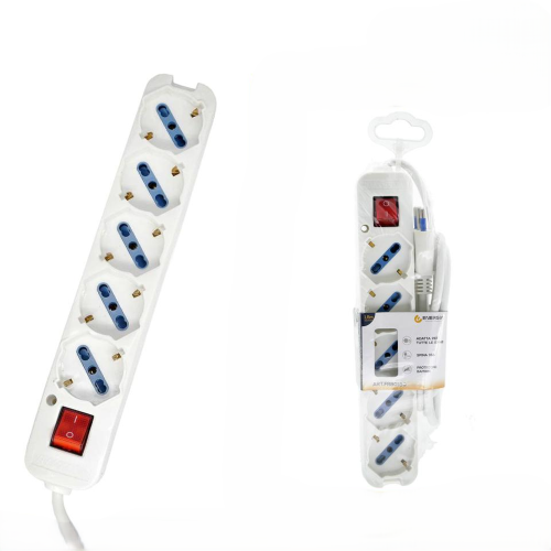 MULTIPRESA 5 UNIVERSALI INT. LUM. CAVO 1.5 BIANCA