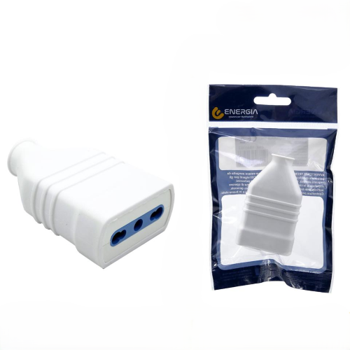 PRESA ANTISCHIACCIAMENTO 10/16A 2P+T IN PVC, BIANCA