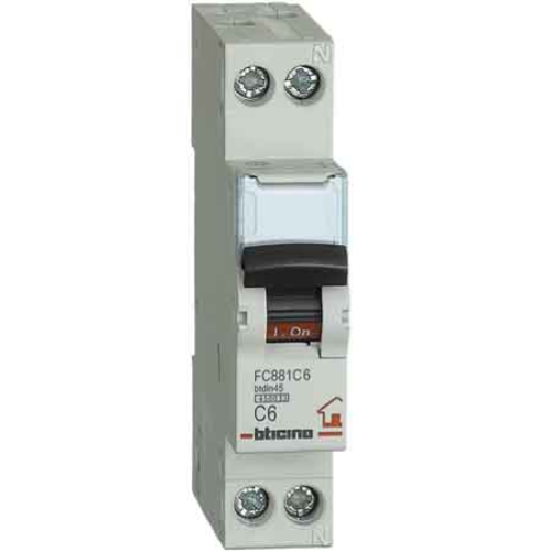 INTERRUTTORE MAGNETOTERMICO COMPATTO BTICINO 1P+N CORRENTE 20A