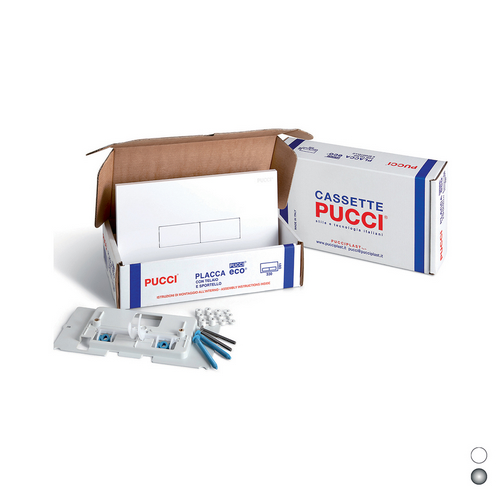 KIT ECO DOPPIO TASTO TELAIO + PLACCA CM.33 Sp.1,2 Bianca