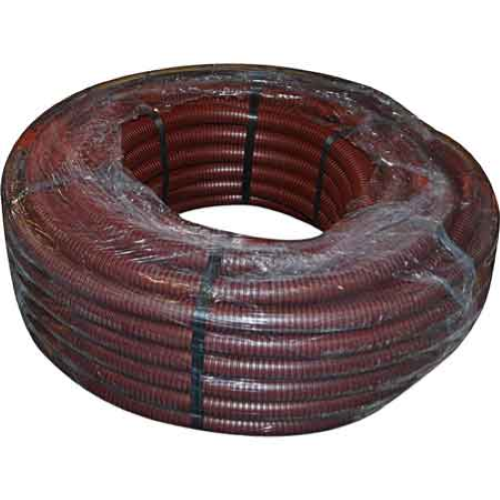 TUBO CORRUGATO CON TIRAFILO MARRONE Ø 25 MM - ROTOLO 50 MT