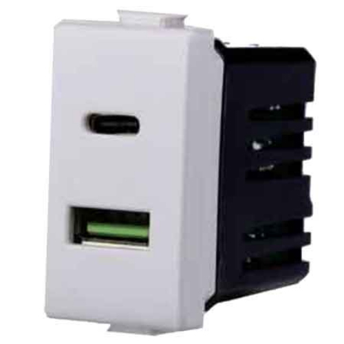 ALIMENTATORE DA INCASSO USB/USB-C 'SOLAR' 3.1A COMPATIBILE CON SERIE MATRIX BTICINO