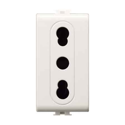 PRESA BIVALENTE 'EASY' 10/16A 250V 2P+T - BIANCO COMPATIBILE SERIE MATRIX BTICINO