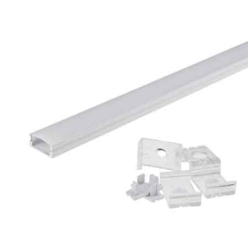 CANALINA PER STRIP LED '5191' 17,6X7 MM, LARGHEZZA INTERNA MAX. 12,1 MM - BARRA 2 MT