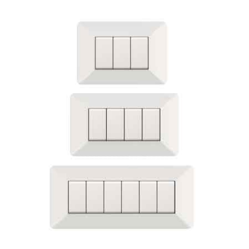 PLACCA COPRINTERRUTTORE BIANCA 'EASY' 4 POSTI