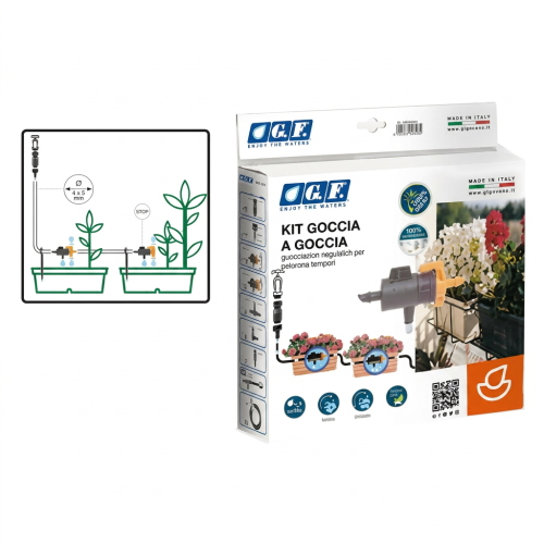 KIT IRRIGAZIONE GOCCIA A GOCCIA PER 12 VASI CON 20 METRI DI TUBO CAPILLARE
