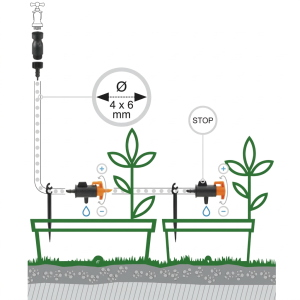 KIT IRRIGAZIONE GOCCIA A GOCCIA PER 12 VASI CON 20 METRI DI TUBO CAPILLARE