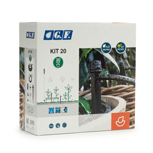 KIT IRRIGAZIONE GOCCIA A GOCCIA PER 20 VASI CON 20 METRI DI TUBO CAPILLARE