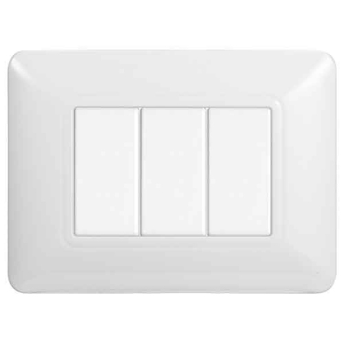PLACCA COPRINTERRUTTORI BIANCA 'SOLAR' 4 MODULI COMPATIVILE SERIE SOLAR E MATRIX