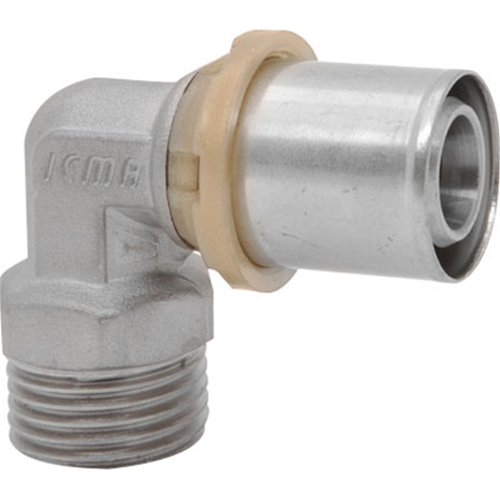 RACCORDO CURVO MASCHIO A PRESSARE 16 x 1/2