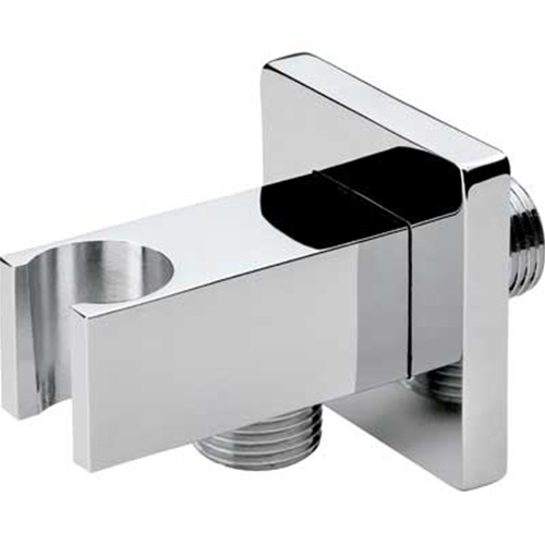 DUPLEX QUADRO CON PRESA ACQUA 1/2-1/2 CROMATO
