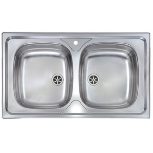 LAVELLO INOX DUE VASCHE INCASSO 86 x 50
